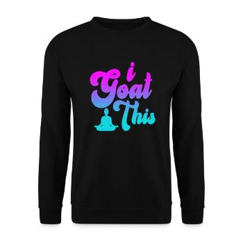 Je chèvre ce passionné de yoga - Sweat-shirt Unisexe - noir - Devant - Alina (178cm) & Michal (187cm)