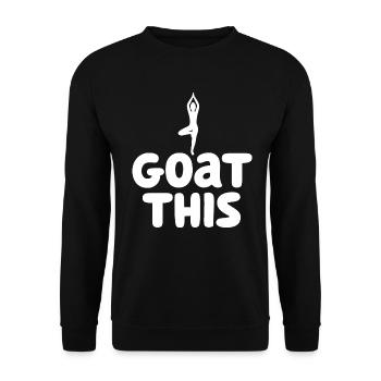 Je chèvre ce passionné de yoga - Sweat-shirt Unisexe - noir - Devant - Alina (178cm) & Michal (187cm)