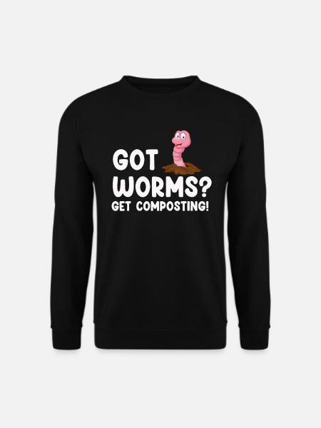 Wurmfarmer Wurmkompost Niedliche Männer Frauen - Unisex Pullover - Schwarz