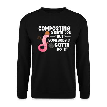 Wurmfarmer Wurmkompost Niedliche Männer Frauen - Unisex Pullover - Schwarz - Vorne - Alina (178cm) & Michal (187cm)