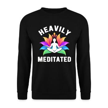 Heavily Meditated - Unisex Sweatshirt - black - Front - Alina (178cm) & Michal (187cm)