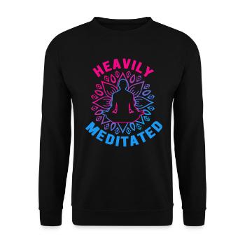 Stark meditiert - Unisex Pullover - Schwarz - Vorne - Alina (178cm) & Michal (187cm)