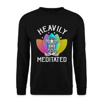 Stark meditiert - Unisex Pullover - Schwarz - Vorne - Alina (178cm) & Michal (187cm)