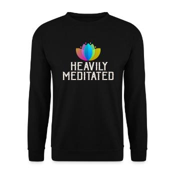 Heavily Meditated - Unisex Sweatshirt - black - Front - Alina (178cm) & Michal (187cm)