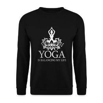 Le yoga équilibre ma vie - Sweat-shirt Unisexe - noir - Devant - Alina (178cm) & Michal (187cm)