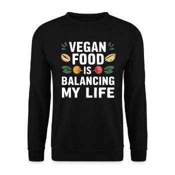La nourriture végétalienne équilibre ma vie - Sweat-shirt Unisexe - noir - Devant - Alina (178cm) & Michal (187cm)