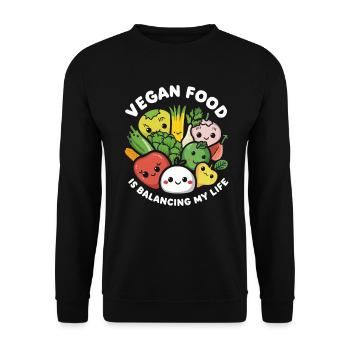Vegan Food Is Balancing My Life - Unisex Sweatshirt - black - Front - Alina (178cm) & Michal (187cm)