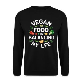 La nourriture végétalienne équilibre ma vie - Sweat-shirt Unisexe - noir - Devant - Alina (178cm) & Michal (187cm)