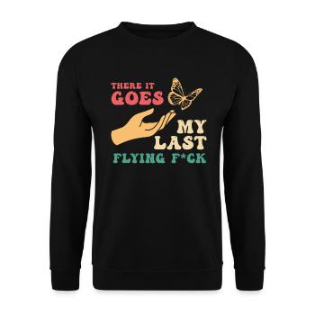There It Goes My Last Flying F - Unisex Sweatshirt - black - Front - Alina (178cm) & Michal (187cm)