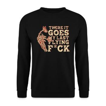 There It Goes My Last Flying F - Unisex Sweatshirt - black - Front - Alina (178cm) & Michal (187cm)