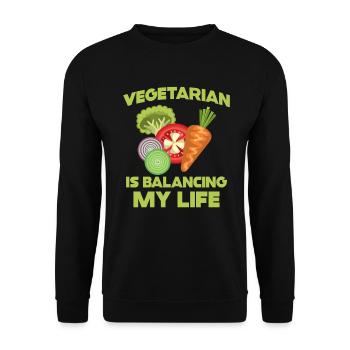 Végétarien Équilibrer ma vie - Sweat-shirt Unisexe - noir - Devant - Alina (178cm) & Michal (187cm)