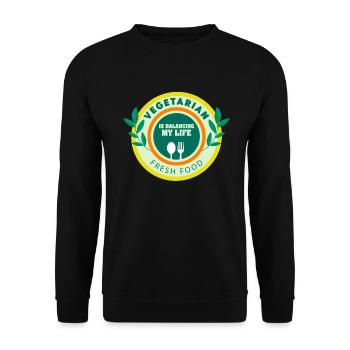 Vegetarian Balancing My Life - Unisex Sweatshirt - black - Front - Alina (178cm) & Michal (187cm)