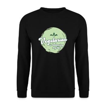 Vegetarian Balancing My Life - Unisex Sweatshirt - black - Front - Alina (178cm) & Michal (187cm)