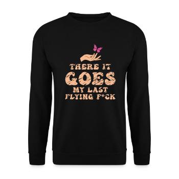 There It Goes My Last Flying F - Unisex Sweatshirt - black - Front - Alina (178cm) & Michal (187cm)