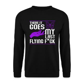 There It Goes My Last Flying F - Unisex Sweatshirt - black - Front - Alina (178cm) & Michal (187cm)