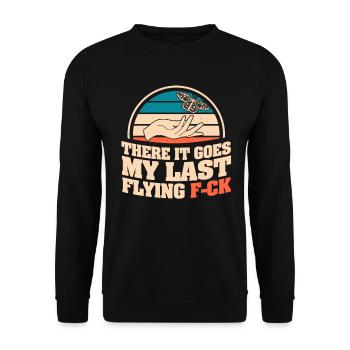 There It Goes My Last Flying F - Unisex Sweatshirt - black - Front - Alina (178cm) & Michal (187cm)