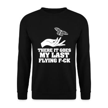 There It Goes My Last Flying F - Unisex Sweatshirt - black - Front - Alina (178cm) & Michal (187cm)