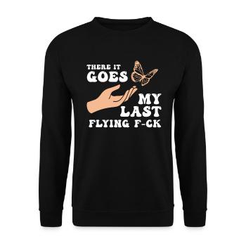 There It Goes My Last Flying F - Unisex Sweatshirt - black - Front - Alina (178cm) & Michal (187cm)