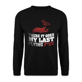 There It Goes My Last Flying F - Unisex Sweatshirt - black - Front - Alina (178cm) & Michal (187cm)