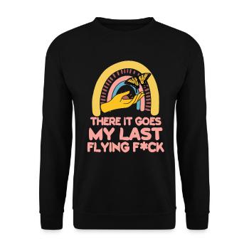 There It Goes My Last Flying F - Unisex Sweatshirt - black - Front - Alina (178cm) & Michal (187cm)
