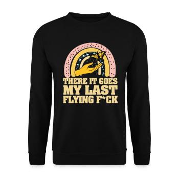 There It Goes My Last Flying F - Unisex Sweatshirt - black - Front - Alina (178cm) & Michal (187cm)