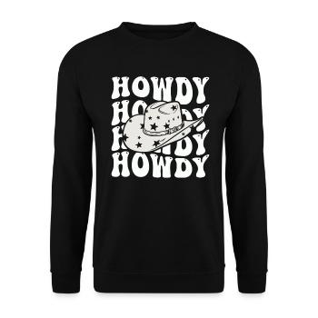 Western Country Texas Cowboyhut - Unisex Pullover - Schwarz - Vorne - Alina (178cm) & Michal (187cm)