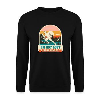 I'm Not Lost I'm On Mile 87 Marathon - Unisex Sweatshirt - black - Front - Alina (178cm) & Michal (187cm)