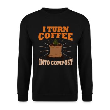 Ich verwandle Kaffee in Kompost Blue Planet - Unisex Pullover - Schwarz - Vorne - Alina (178cm) & Michal (187cm)