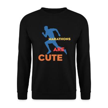 Marathons sind süß Ultramarathon - Unisex Pullover - Schwarz - Vorne - Alina (178cm) & Michal (187cm)