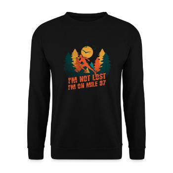 I'm Not Lost I'm On Mile 87 Marathon - Unisex Sweatshirt - black - Front - Alina (178cm) & Michal (187cm)
