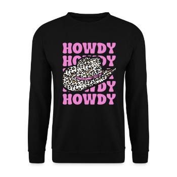 Western Country Texas Cowboyhut - Unisex Pullover - Schwarz - Vorne - Alina (178cm) & Michal (187cm)