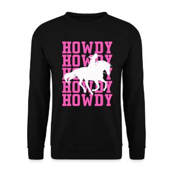 Western Country Texas Cowboyhut - Unisex Pullover - Schwarz - Vorne - Alina (178cm) & Michal (187cm)