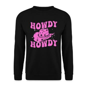 Western Country Texas Cowboyhut - Unisex Pullover - Schwarz - Vorne - Alina (178cm) & Michal (187cm)