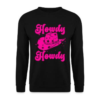 Western Country Texas Cowboyhut - Unisex Pullover - Schwarz - Vorne - Alina (178cm) & Michal (187cm)