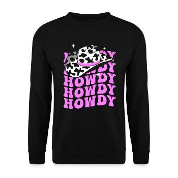 Western Country Texas Cowboyhut - Unisex Pullover - Schwarz - Vorne - Alina (178cm) & Michal (187cm)