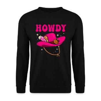 Western Country Texas Cowboyhut - Unisex Pullover - Schwarz - Vorne - Alina (178cm) & Michal (187cm)