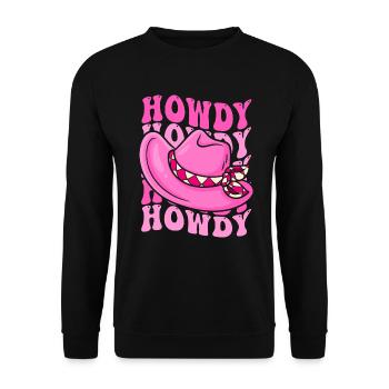 Western Country Texas Cowboyhut - Unisex Pullover - Schwarz - Vorne - Alina (178cm) & Michal (187cm)