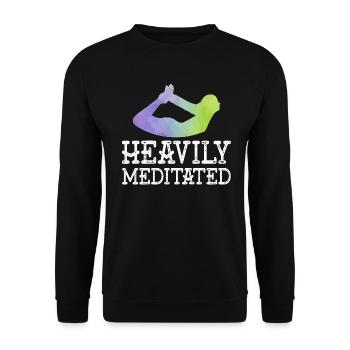 Fortement médité - Sweat-shirt Unisexe - noir - Devant - Alina (178cm) & Michal (187cm)