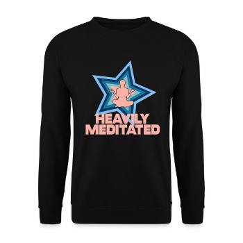 Heavily Meditated - Unisex Sweatshirt - black - Front - Alina (178cm) & Michal (187cm)