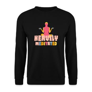 Heavily Meditated - Unisex Sweatshirt - black - Front - Alina (178cm) & Michal (187cm)