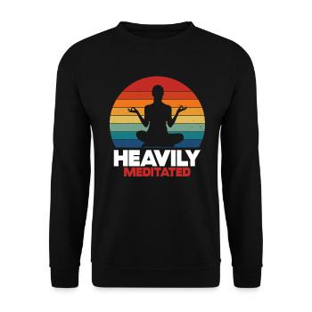 Heavily Meditated - Unisex Sweatshirt - black - Front - Alina (178cm) & Michal (187cm)