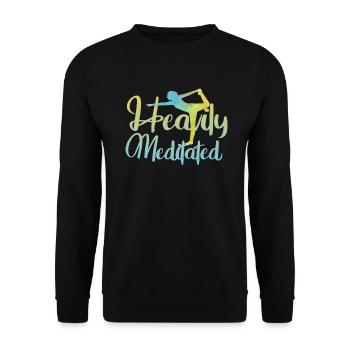 Heavily Meditated - Unisex Sweatshirt - black - Front - Alina (178cm) & Michal (187cm)