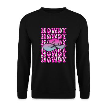 Western Country Texas Cowboyhut - Unisex Pullover - Schwarz - Vorne - Alina (178cm) & Michal (187cm)