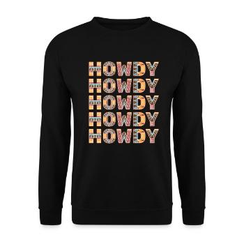 Western Country Texas Cowboyhut - Unisex Pullover - Schwarz - Vorne - Alina (178cm) & Michal (187cm)