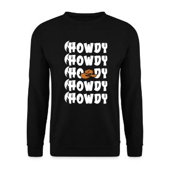Western Country Texas Cowboyhut - Unisex Pullover - Schwarz - Vorne - Alina (178cm) & Michal (187cm)