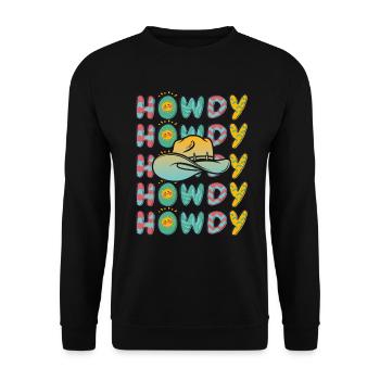 Western Country Texas Cowboyhut - Unisex Pullover - Schwarz - Vorne - Alina (178cm) & Michal (187cm)