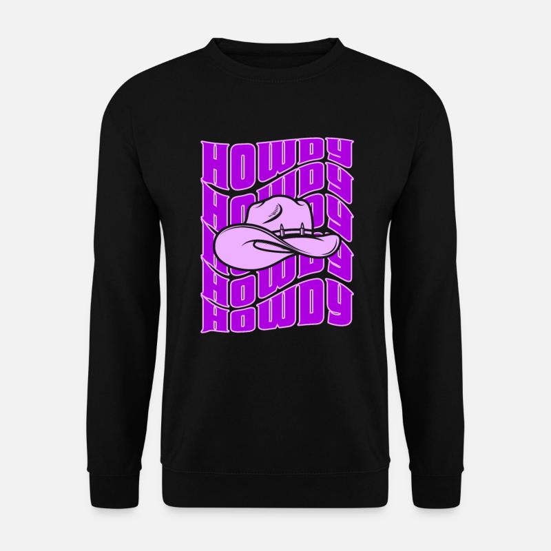 Western Country Texas Cowboyhut - Unisex Pullover - Schwarz