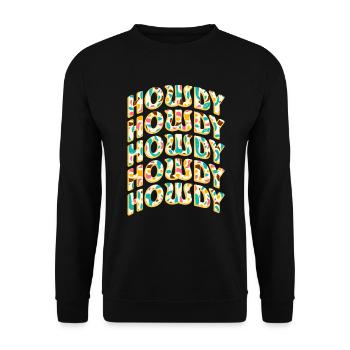 Western Country Texas Cowboyhut - Unisex Pullover - Schwarz - Vorne - Alina (178cm) & Michal (187cm)