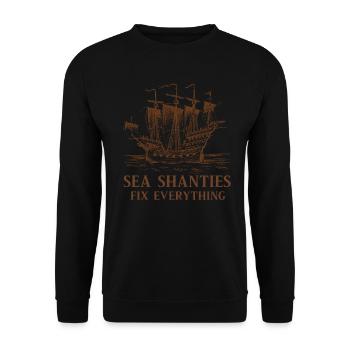 Sailor Meme Pirate Ship Ocean Sailing - Unisex Sweatshirt - black - Front - Alina (178cm) & Michal (187cm)