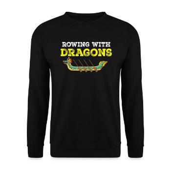 Rowing With Dragons Dragonboat - Unisex Sweatshirt - black - Front - Alina (178cm) & Michal (187cm)